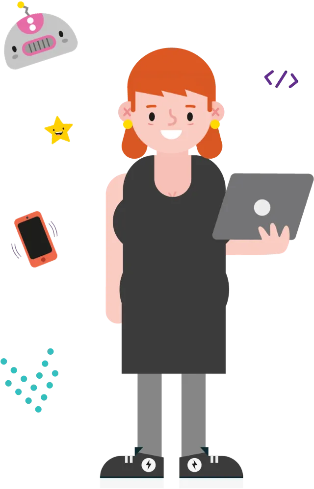A cartoon of CoderDojo attendees